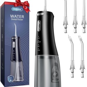 Onlyone Water Flosser with Adjustable Water Pressure for Daily Oral Care Rechargeable Portable Oral Irrigator for Orthodontic & Sensitive Gums, Cordless for Home and Travel Use,300ML Larger Tank - 图片 1