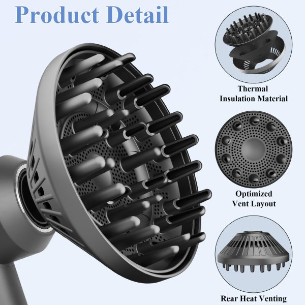 Fabmira 6-Inch Diffuser for Dyson Supersonic Hair Dryer Attachment — view 5