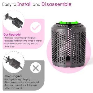 Outer Filter Cage Replacement for Dyson Supersonic Hair Dryer HD01 HD03 HD07 HD08 Filter Cover Metallic Gray — view 4