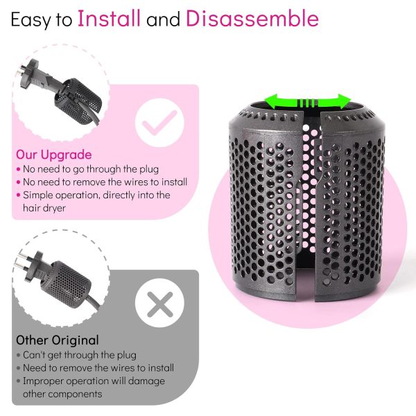 Outer Filter Cage Replacement for Dyson Supersonic Hair Dryer HD01 HD03 HD07 HD08 Filter Cover Metallic Gray — view 4